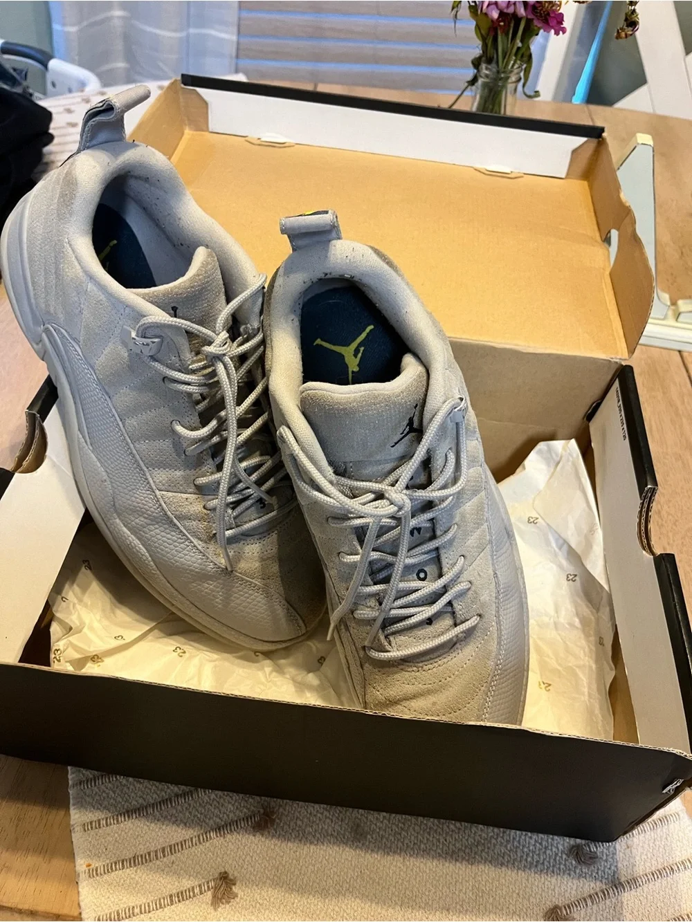 Air Jordan 12 Retro Wolf Grey Low-Top Sneakers